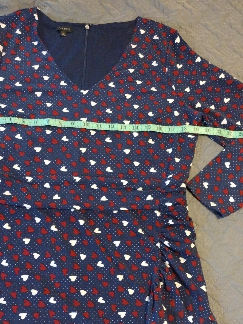 Talbots Navy Dress with Red and White Heart Print - Picture 10 of 14